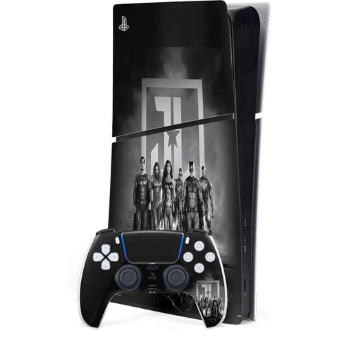 The Justice League (2017) Justice League Black and White PS5 Slim Digital Edition Bundle Skin