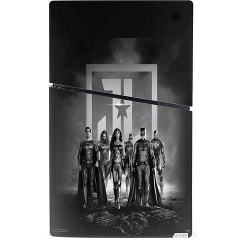 The Justice League (2017) Justice League Black and White PS5 Slim Digital Edition Console Skin