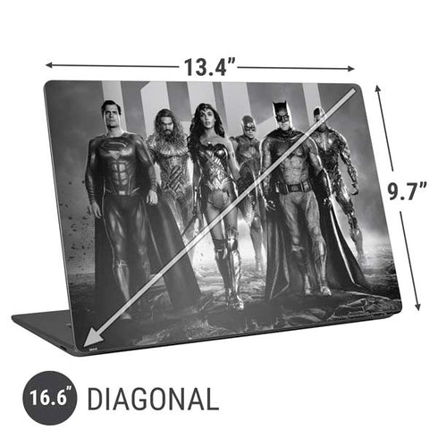 The Justice League (2017) Justice League Black and White Universal Laptop 16.6in (13.4 x 9.7in) Skin