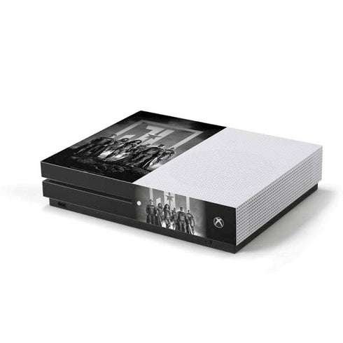 The Justice League (2017) Justice League Black and White Xbox One S Console Skin