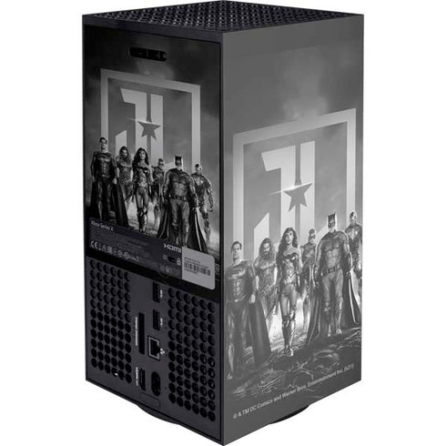 The Justice League (2017) Justice League Black and White Xbox Series X Console Skin