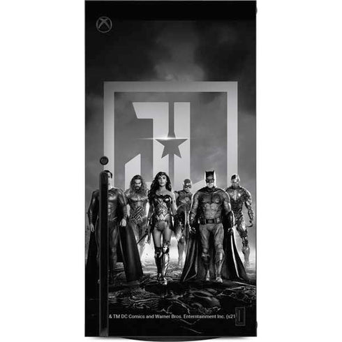 The Justice League (2017) Justice League Black and White Xbox Series X Console Skin