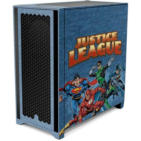 Justice League Action Pose Charcaters Corsair 4000D Tempered Glass Mid-Tower ATX Case Skin