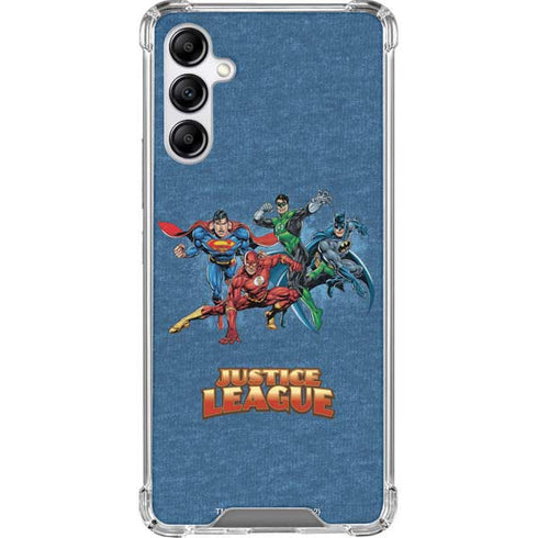 Justice League Action Pose Charcaters Galaxy A14 5G Clear Case