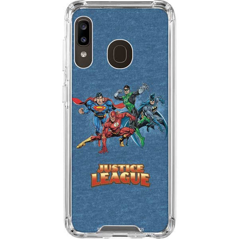 Justice League Action Pose Charcaters Galaxy A30 Clear Case