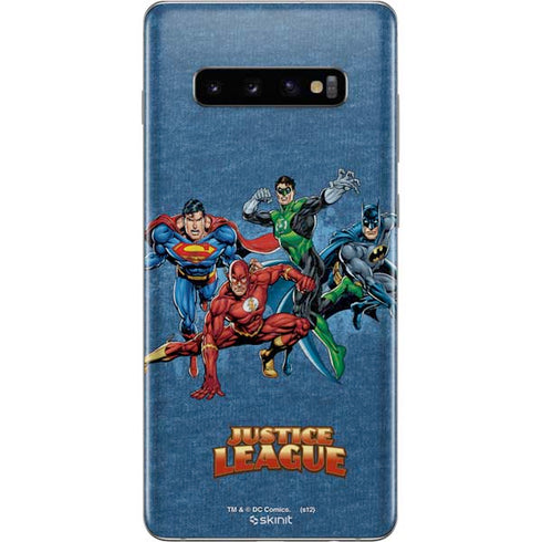 Justice League Action Pose Charcaters Galaxy S10 Plus Skin
