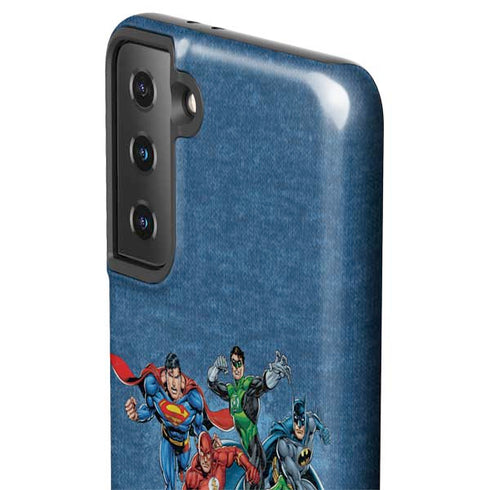 Justice League Action Pose Charcaters Galaxy S21 FE Pro Case