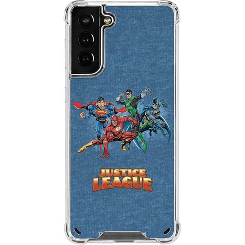 Justice League Action Pose Charcaters Galaxy S21 Plus 5G Clear Case