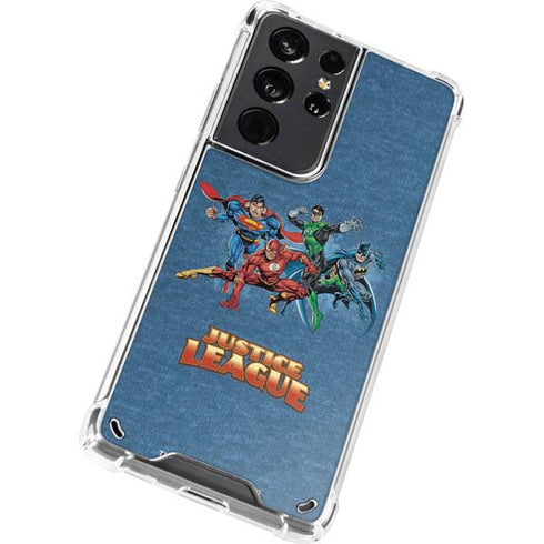 Justice League Action Pose Charcaters Galaxy S21 Ultra 5G Clear Case