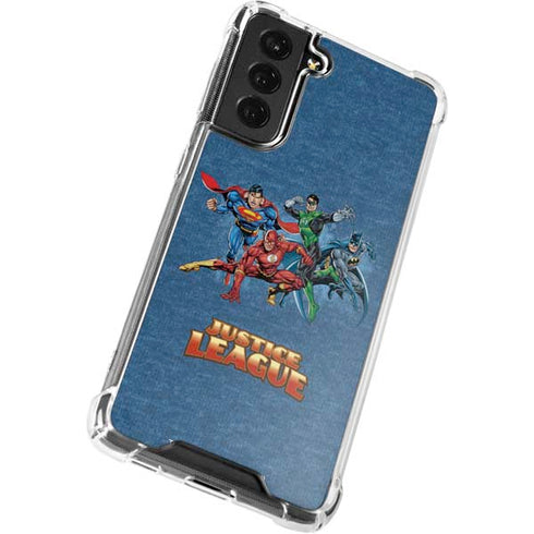 Justice League Action Pose Charcaters Galaxy S22 Clear Case