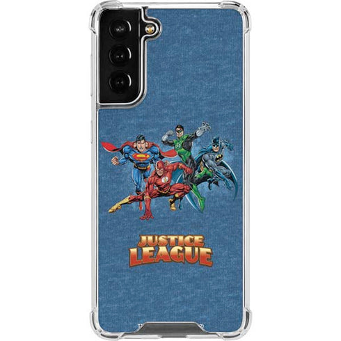 Justice League Action Pose Charcaters Galaxy S22 Plus Clear Case