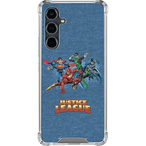 Justice League Action Pose Charcaters Galaxy S23 FE Clear Case