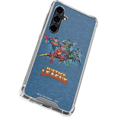 Justice League Action Pose Charcaters Galaxy S23 FE Clear Case