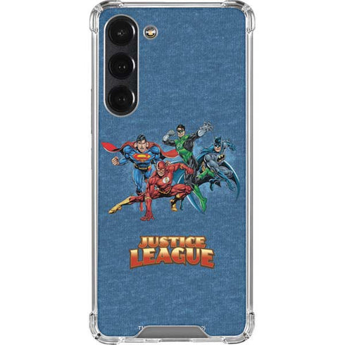 Justice League Action Pose Charcaters Galaxy S23 Plus Clear Case