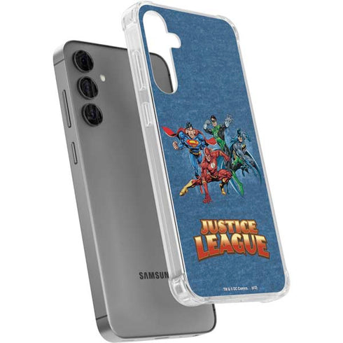 Justice League Action Pose Charcaters Galaxy S24 Plus Clear Case