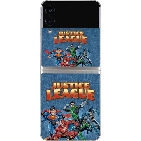 Justice League Action Pose Charcaters Galaxy Z Flip3 5G Skin