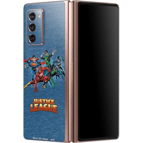 Justice League Action Pose Charcaters Galaxy Z Fold2 5G Skin