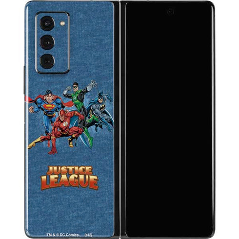 Justice League Action Pose Charcaters Galaxy Z Fold2 5G Skin