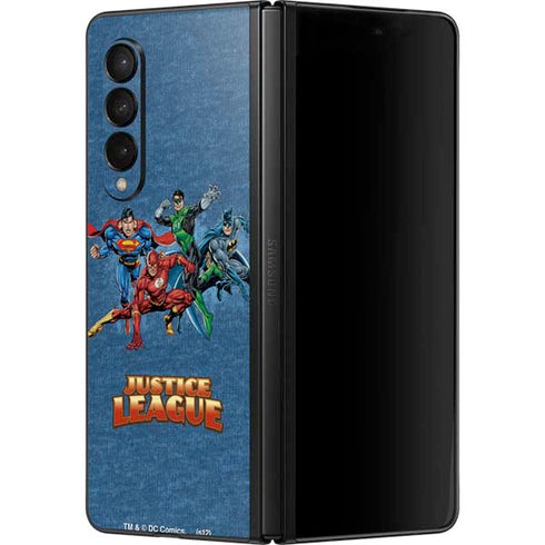 Justice League Action Pose Charcaters Galaxy Z Fold3 5G Skin