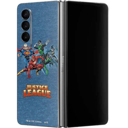 Justice League Action Pose Charcaters Galaxy Z Fold4 5G Skin