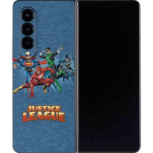 Justice League Action Pose Charcaters Galaxy Z Fold4 5G Skin