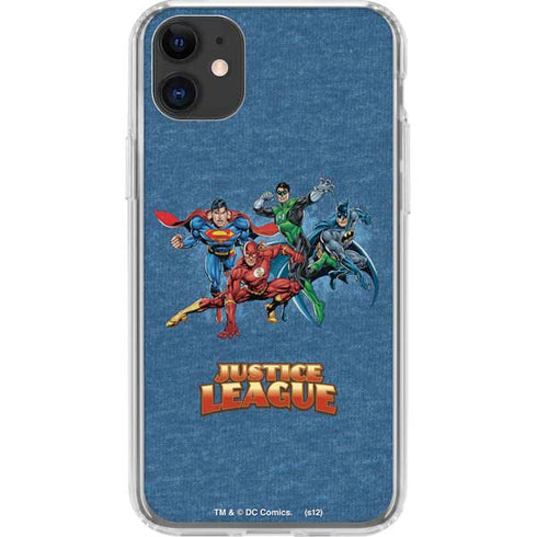 Justice League Action Pose Charcaters iPhone 11 Clear Case