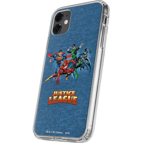 Justice League Action Pose Charcaters iPhone 11 Clear Case