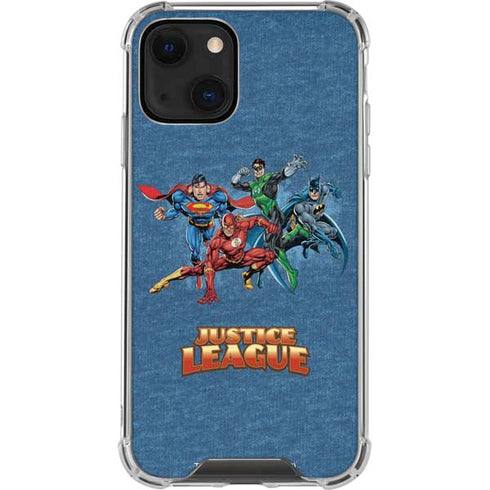 Justice League Action Pose Charcaters iPhone 13 Mini Clear Case