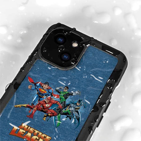 Justice League Action Pose Charcaters iPhone 13 Mini Waterproof Case