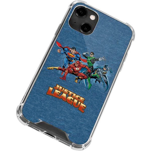 Justice League Action Pose Charcaters iPhone 14 Clear Case