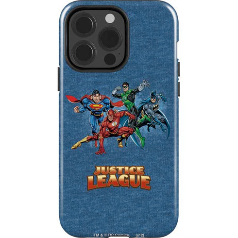 Justice League Action Pose Charcaters iPhone 14 Pro Impact Case