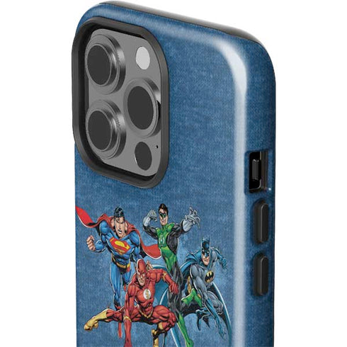 Justice League Action Pose Charcaters iPhone 15 Pro Impact Case