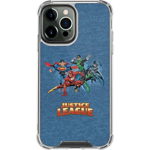 Justice League Action Pose Charcaters iPhone 14 Pro Max Clear Case