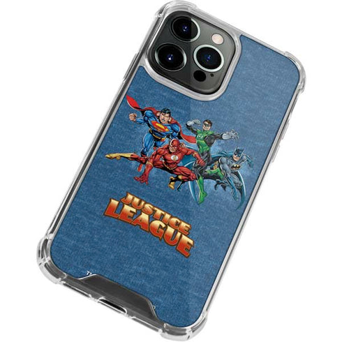 Justice League Action Pose Charcaters iPhone 15 Pro Max Clear Case