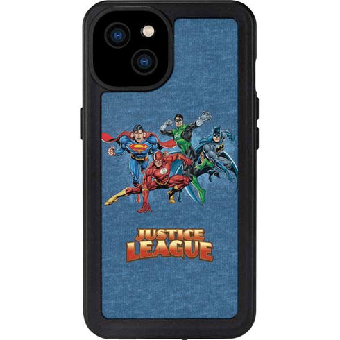 Justice League Action Pose Charcaters iPhone 15 Plus Waterproof Case