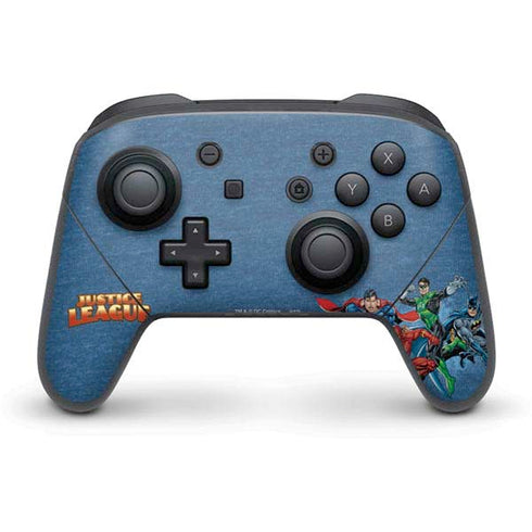 Justice League Action Pose Charcaters Nintendo Switch Pro Controller Skin