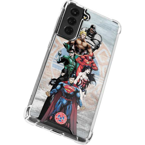 Justice League Heroes Stance 2 Galaxy S21 FE Clear Case