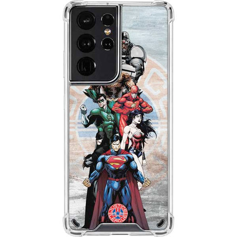 Justice League Heroes Stance 2 Galaxy S21 Ultra 5G Clear Case