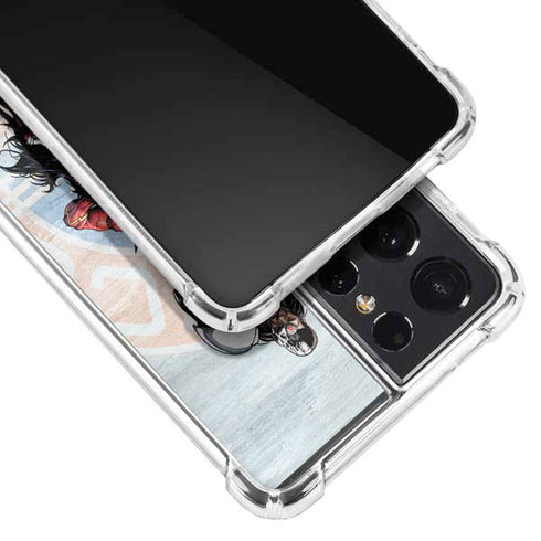 Justice League Heroes Stance 2 Galaxy S21 Ultra 5G Clear Case