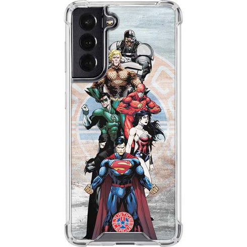 Justice League Heroes Stance 2 Galaxy S22 Clear Case
