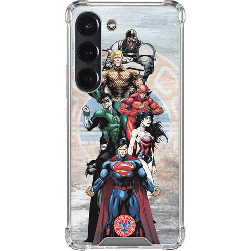 Justice League Heroes Stance 2 Galaxy S23 Clear Case