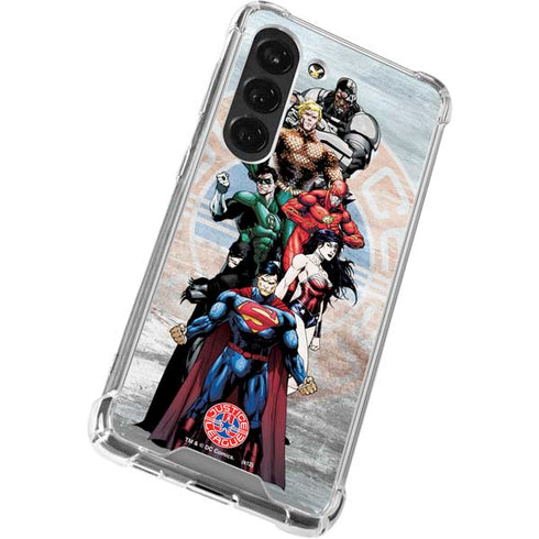 Justice League Heroes Stance 2 Galaxy S23 Clear Case