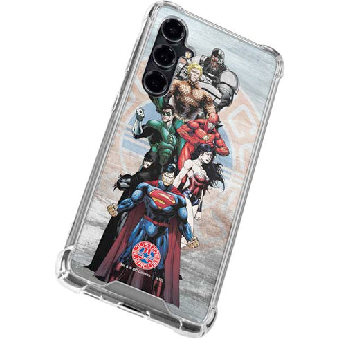 Justice League Heroes Stance 2 Galaxy S23 FE Clear Case