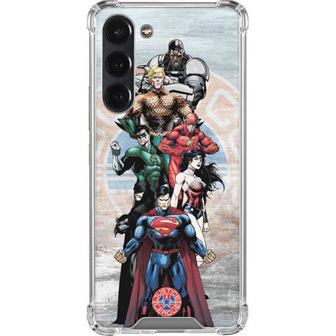 Justice League Heroes Stance 2 Galaxy S23 Plus Clear Case