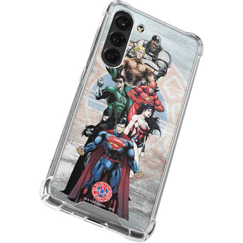 Justice League Heroes Stance 2 Galaxy S23 Plus Clear Case