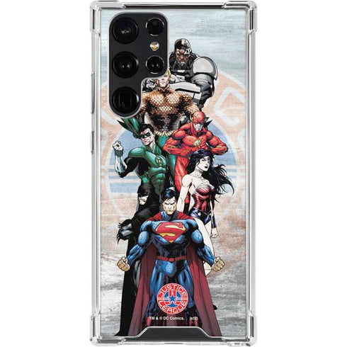 Justice League Heroes Stance 2 Galaxy S24 Ultra Clear Case