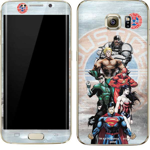Justice League Heroes Stance 2 Galaxy S7 Edge Skin