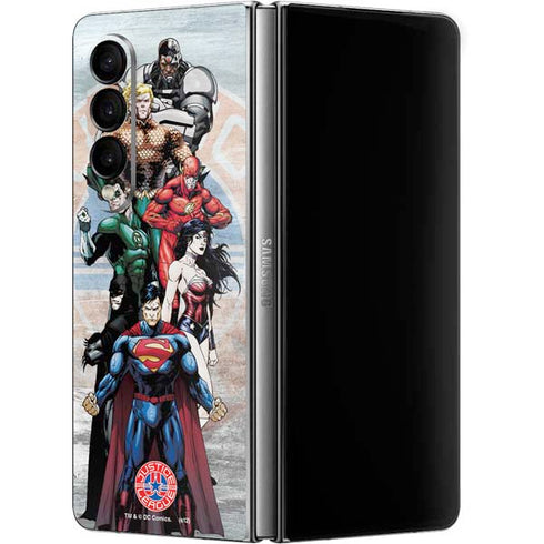 Justice League Heroes Stance 2 Galaxy Z Fold4 5G Skin