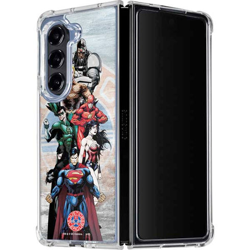 Justice League Heroes Stance 2 Galaxy Z Fold5 5G Clear Case