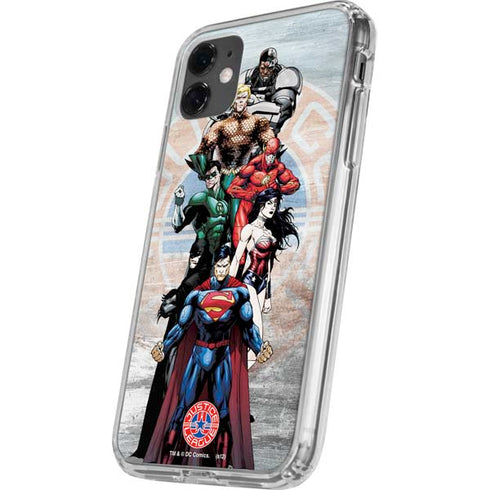 Justice League Heroes Stance 2 iPhone 11 Clear Case